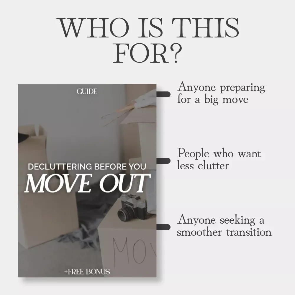 Decluttering Before You Move Out | Printable Digital Guide for a Stress-Free Move | Best Way to Declutter Before Moving