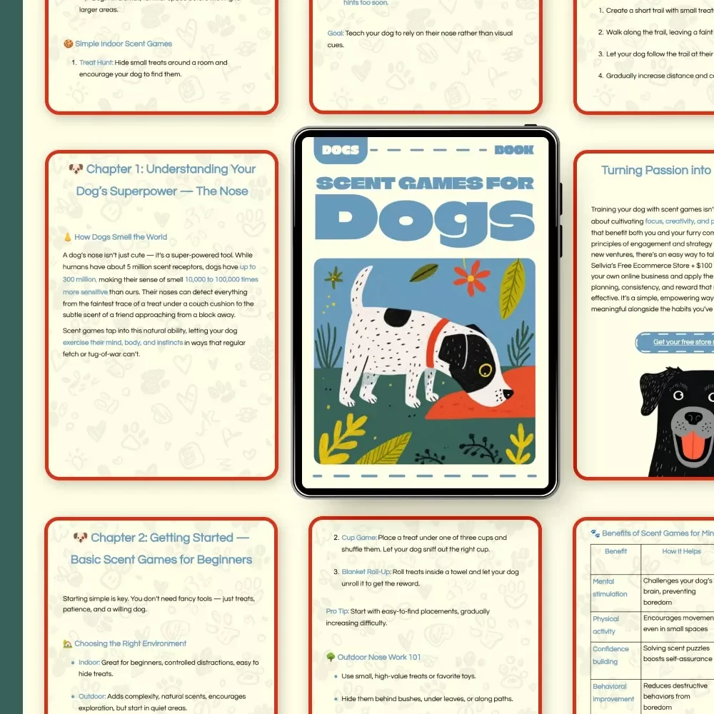 Scent Games for Dogs | Interactive Nose Work Training eBook for Pet Owners | Fun Indoor & Outdoor Scent Games for Dogs to Boost Focus, Confidence & Enrichment