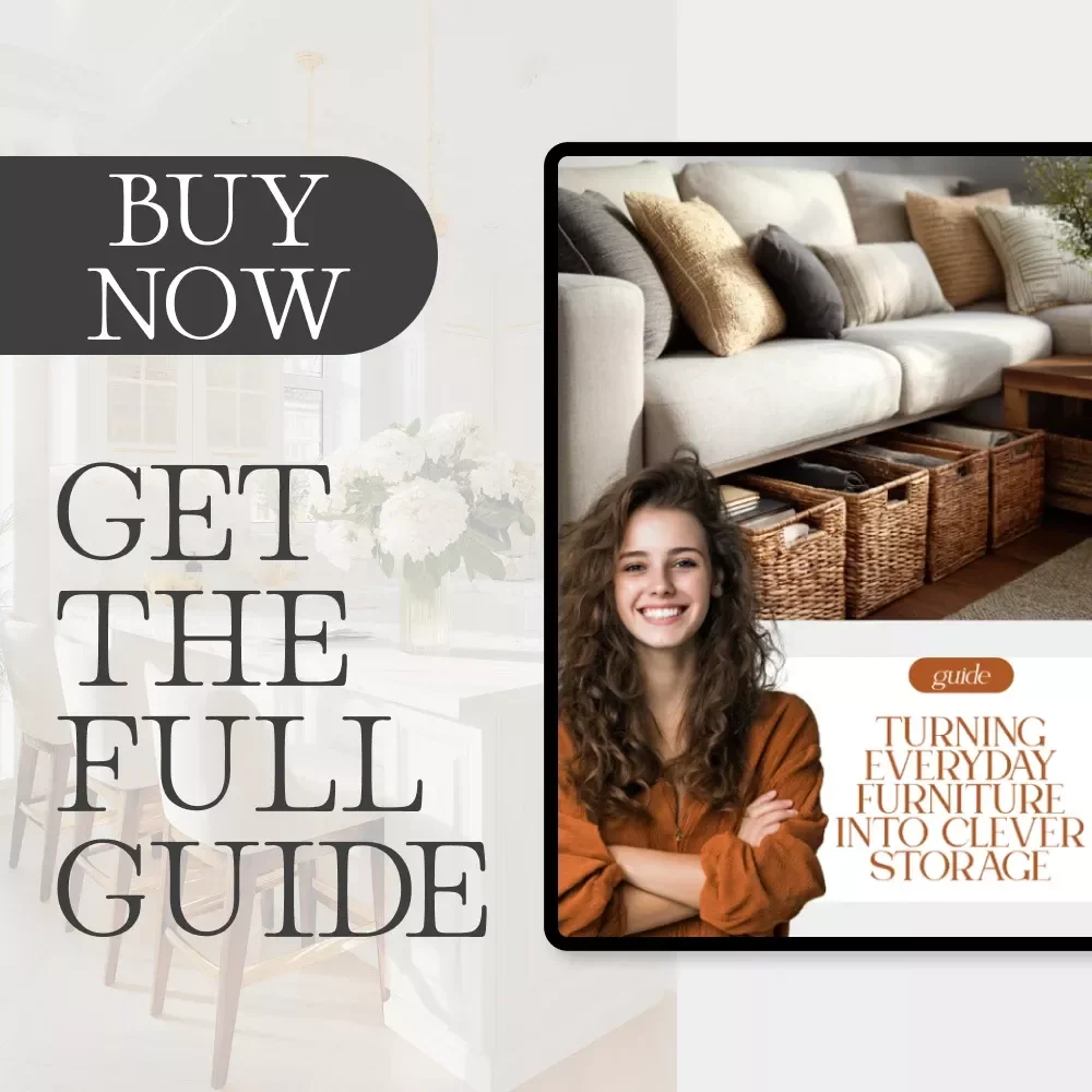 Turning Everyday Furniture into Clever Storage | Printable Home Design Guide for Hidden Storage Ideas | Learn How to Disguise Storage as Furniture | DIY Organization eBook