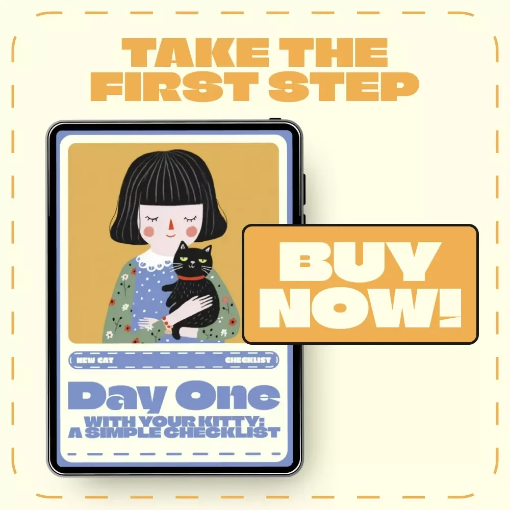 Day One With Your Kitty: A Simple Checklist 🐾 | New Cat Owner Guide | Kitten Care eBook | Printable Pet Care Checklist for First-Time Cat Parents