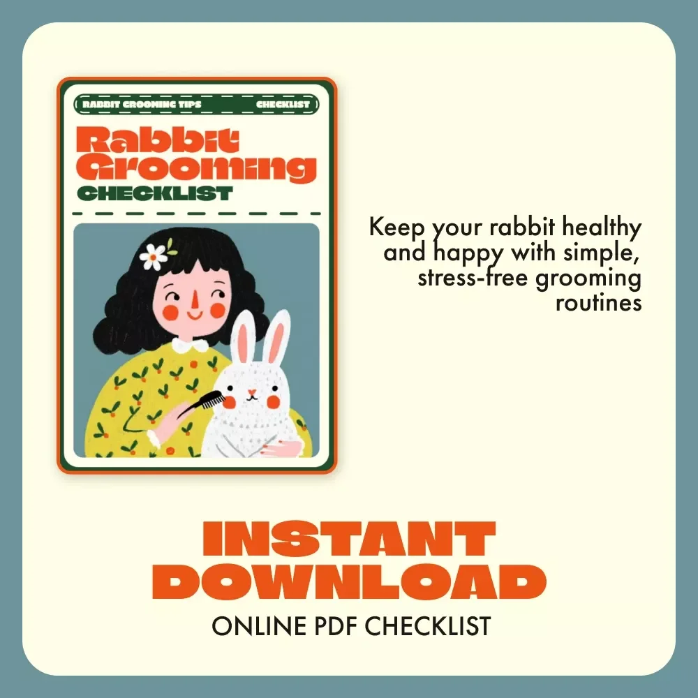 Rabbit Grooming Checklist | Printable Rabbit Care Guide | Bunny Grooming Tips for Healthy & Happy Rabbits | Digital Download