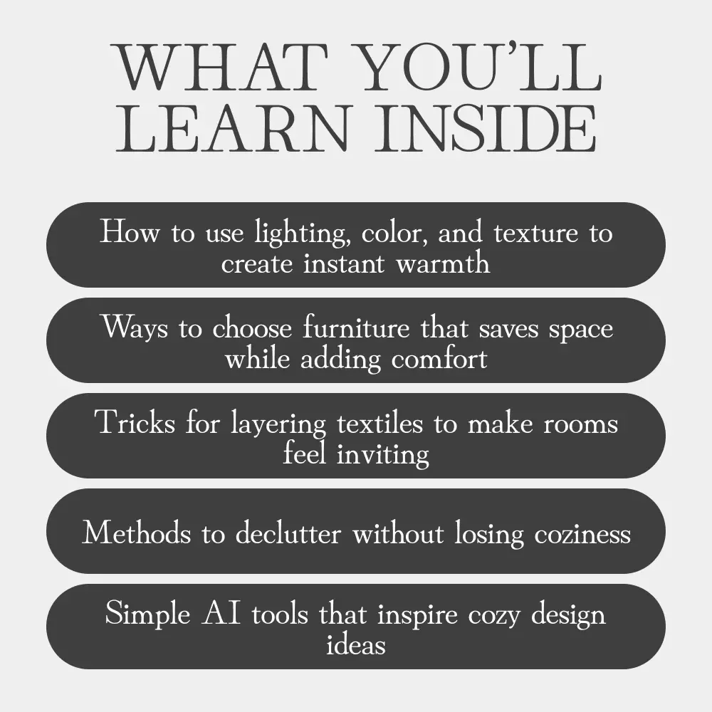 Small Spaces, Big Cozy | How to Make a Small Home Feel Cozy | Digital eBook Guide for Warm, Inviting Interiors | Small Apartment & Tiny Home Decor Tips