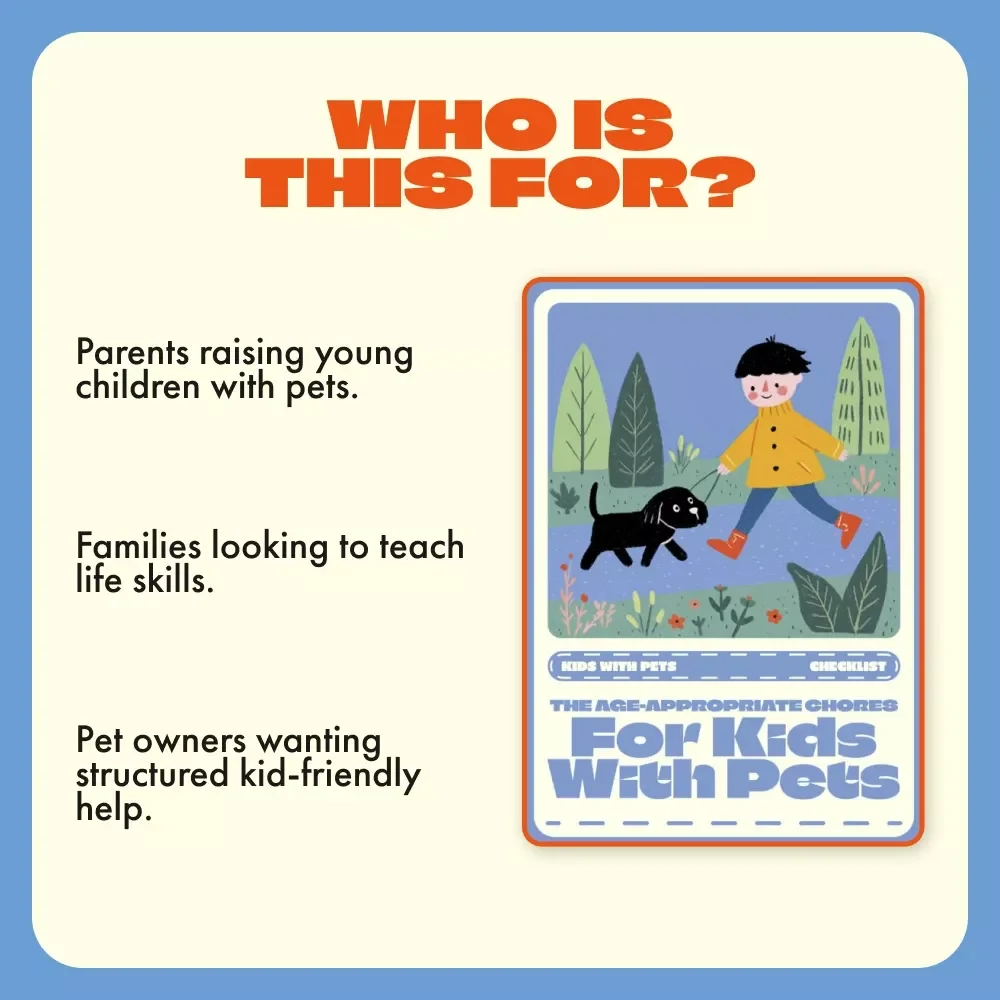 The Age-Appropriate Chores for Kids with Pets | Printable Pet Care Checklist for Families | Digital Download Guide for Teaching Responsibility and Empathy