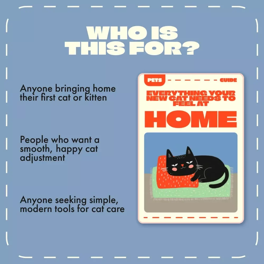 Everything Your New Cat Needs to Feel at Home | Cat Care eBook, Feline Essentials Guide, Printable Checklist for New Cat Owners, Digital Download