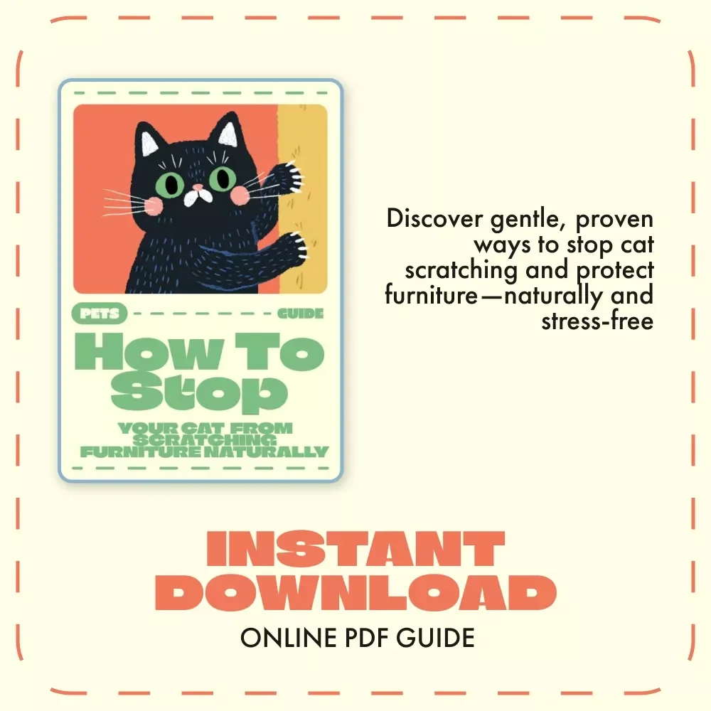 How to Stop Your Cat from Scratching Furniture Naturally | Cat Training eBook, Feline Behavior Guide, Pet Owner Printable, Cat Scratch Solution, Digital Download
