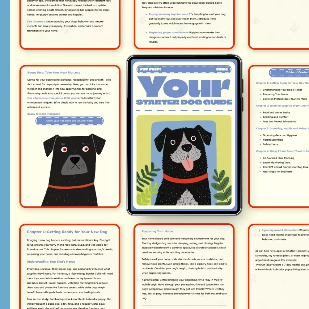 Pup Prep: Your Starter Dog Guide | Digital Dog Supply List for Beginners | Essential Puppy Care & AI Dog Care Tips eBook