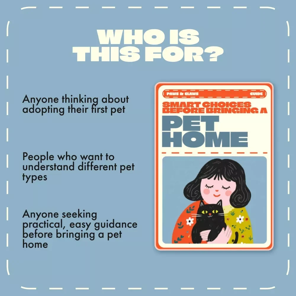 Paws & Claws: Smart Choices Before Bringing a Pet Home | Pet Adoption eBook, Digital Guide for New Pet Owners, Dog Cat Small Pet Checklist Download
