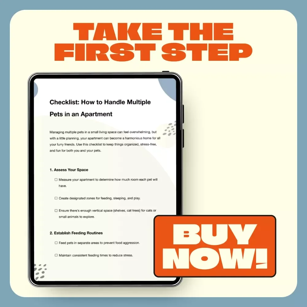 How to Handle Multiple Pets in an Apartment | Printable Pet Owner Checklist | Digital Download for Pet Lovers