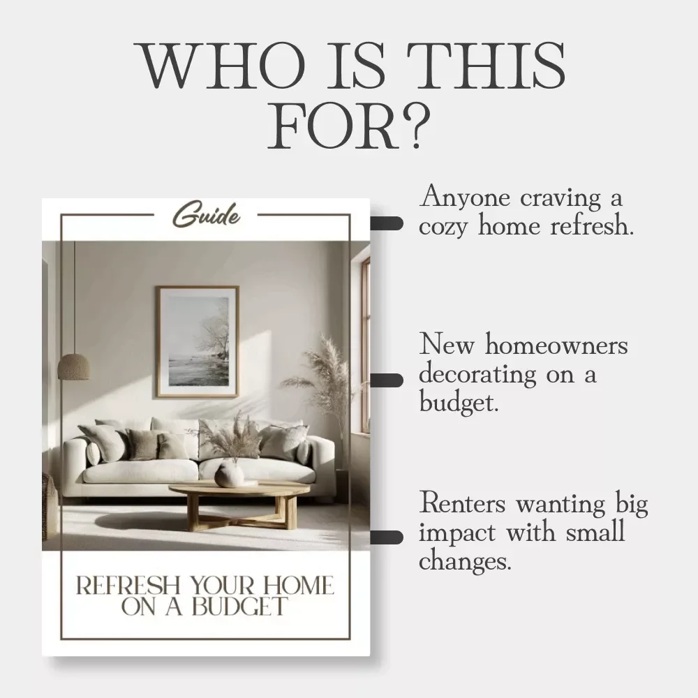 Refresh Your Home on a Budget | Printable Guide to Affordable Home Makeovers | How to Refresh Your Home Without Spending Much | DIY Home Décor & AI-Powered Inspiration