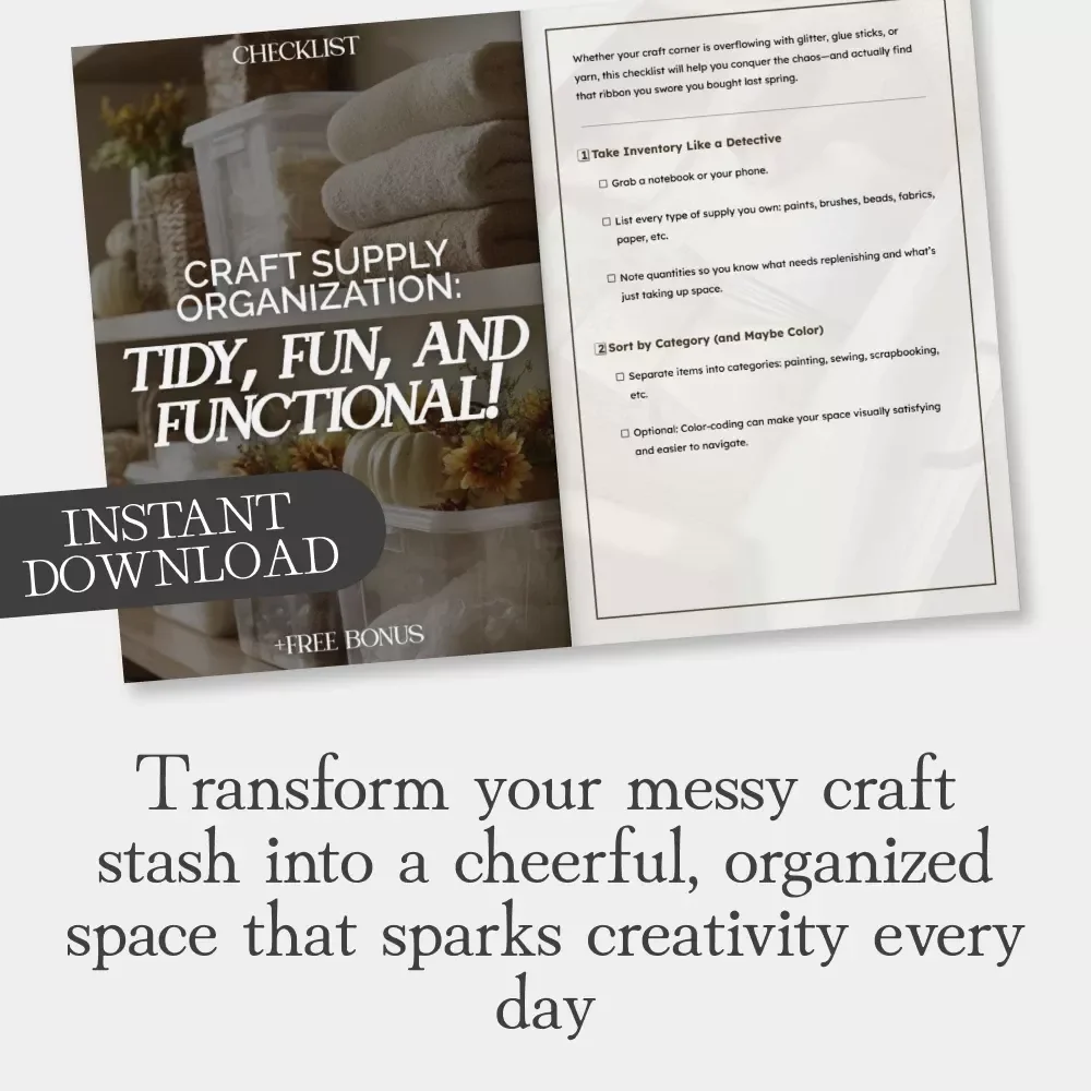Craft Supply Organization: Tidy, Fun, and Functional! | Printable Checklist for Crafters | How to Organize Craft Supplies Like a Pro