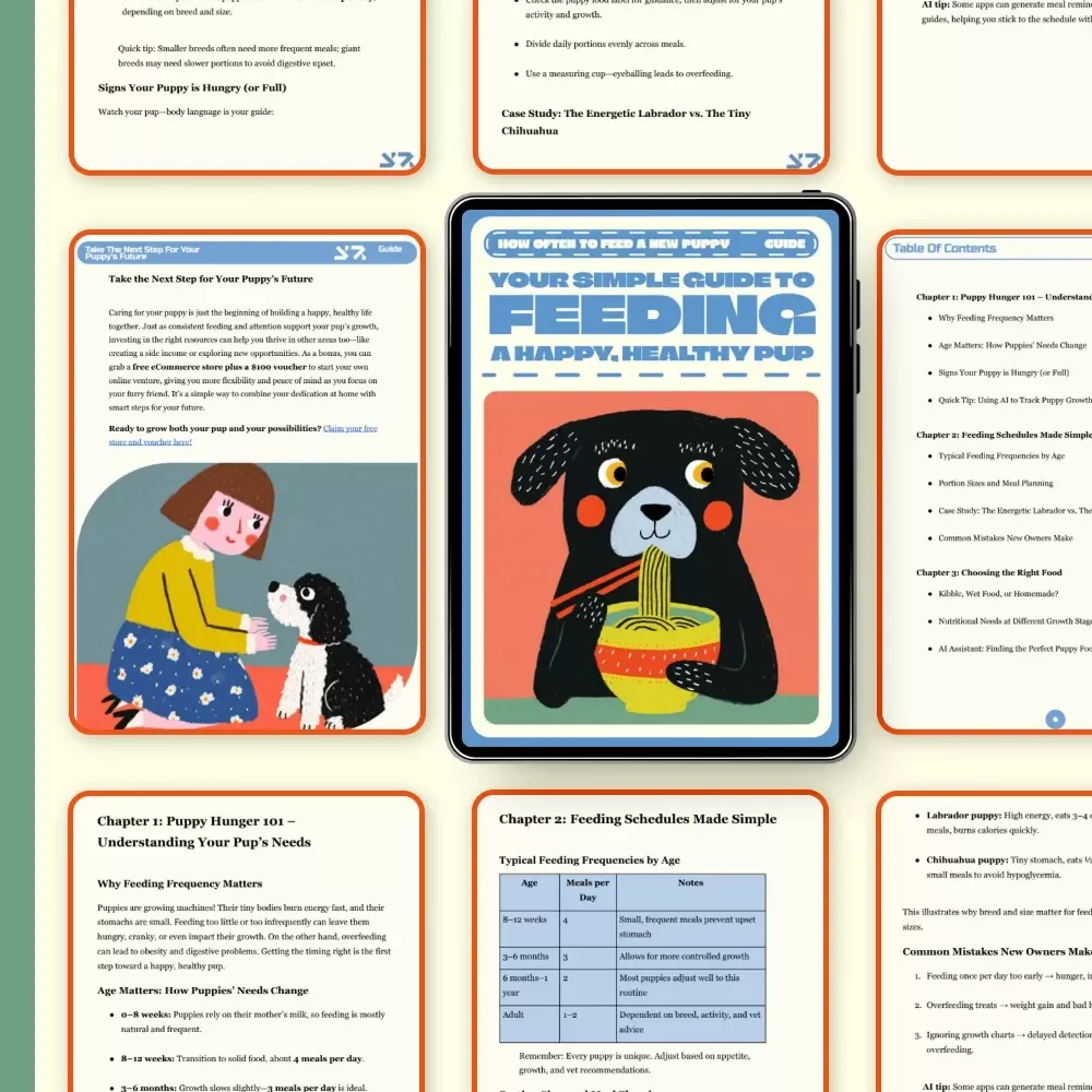 Your Simple Guide to Feeding a Happy, Healthy Pup | Digital Puppy Feeding Guide for New Owners | Learn How Often to Feed a New Puppy + Puppy Meal Planner