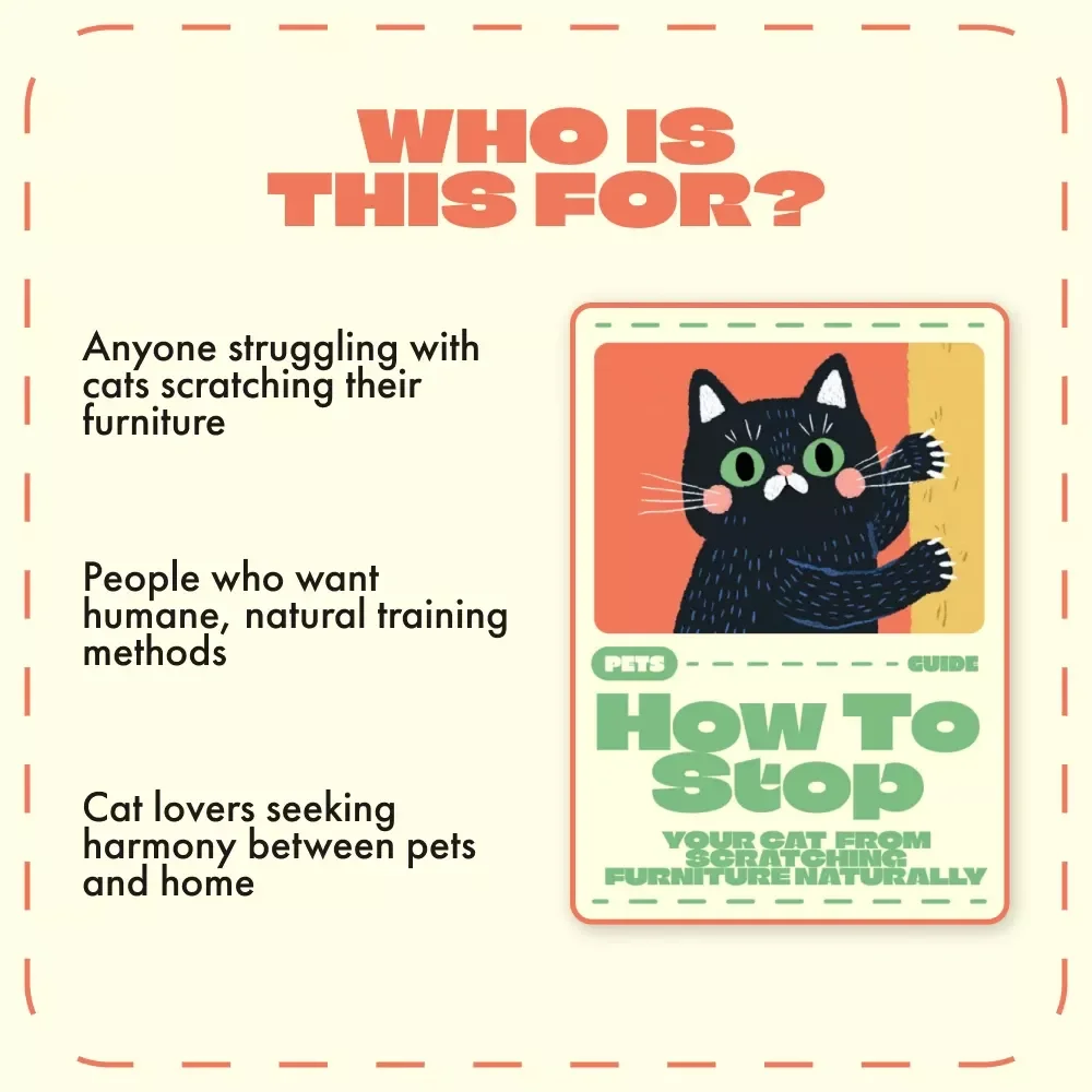 How to Stop Your Cat from Scratching Furniture Naturally | Cat Training eBook, Feline Behavior Guide, Pet Owner Printable, Cat Scratch Solution, Digital Download
