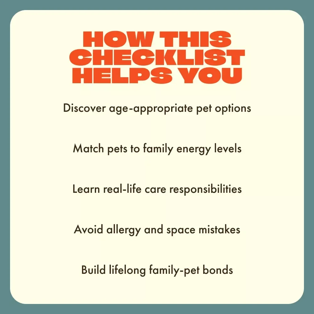 Perfect Pet Picker Checklist for Kids and Families | Digital Download | Find the Best Pet for Kids & Your Family Lifestyle