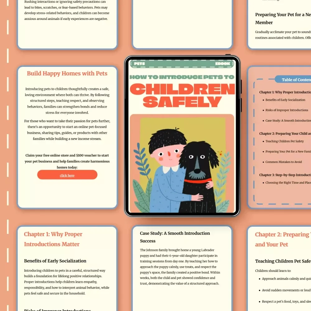 How to Introduce Pets to Children Safely | Family Pet Guide eBook | Tips for Introducing Pets to Kids | Digital Download for Parents & Pet Owners