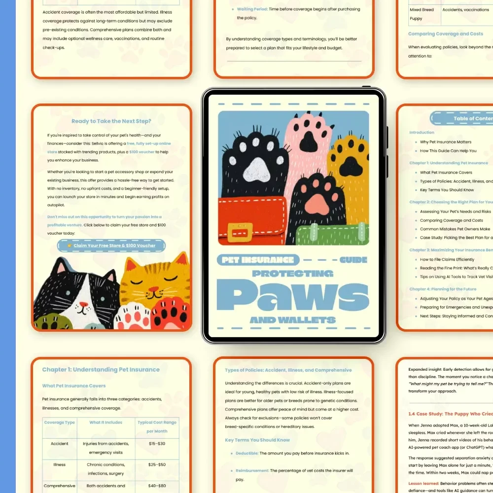 Protecting Paws and Wallets | Ultimate Pet Insurance Guide for Smart Pet Owners | Choosing Pet Insurance Tips & Comprehensive eBook for Dog and Cat Lovers