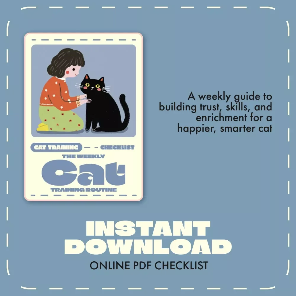 The Weekly Cat Training Routine Checklist | Printable Pet Training Planner | Digital Download Guide for Building Trust, Teaching Tricks & Creating a Calm Cat Routine