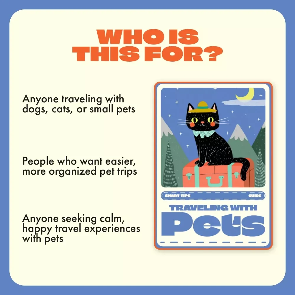 Smart Tips for Traveling with Pets | Digital Guide, eBook & Checklist for Stress-Free Pet Travel | AI-Powered Pet Travel Planner for Dog & Cat Owners