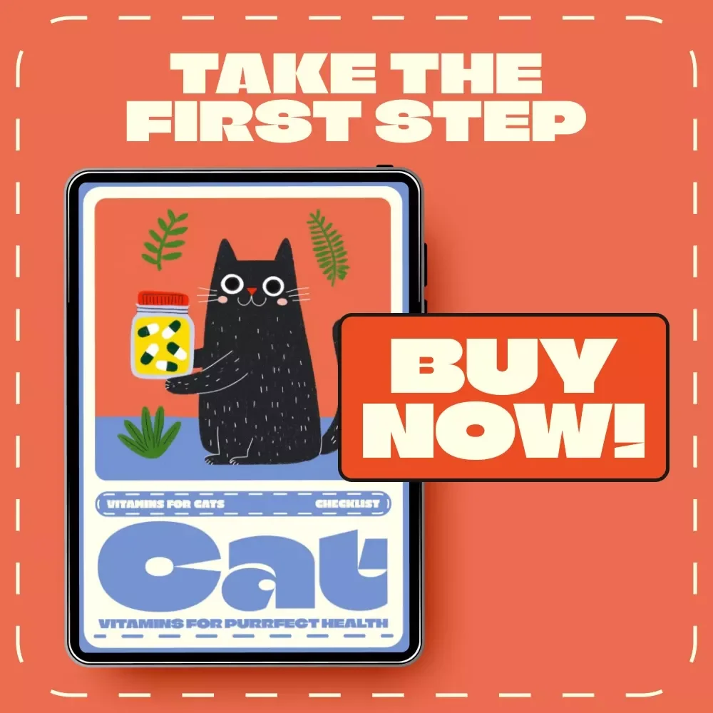 Cat Vitamins for Purrfect Health | Digital Download Guide for Cat Owners | Feline Nutrition, Supplements, and Wellness eBook | Cat Health Checklist for Vitality and Longevity