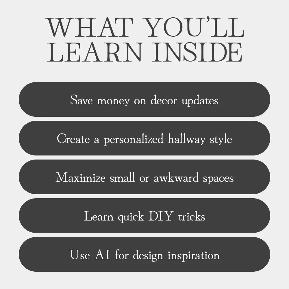 Budget-Friendly Hallway Magic | How to Decorate a Hallway on a Budget | DIY Home Makeover Guide for Small Spaces, Entryways & Apartments | Instant Digital Download