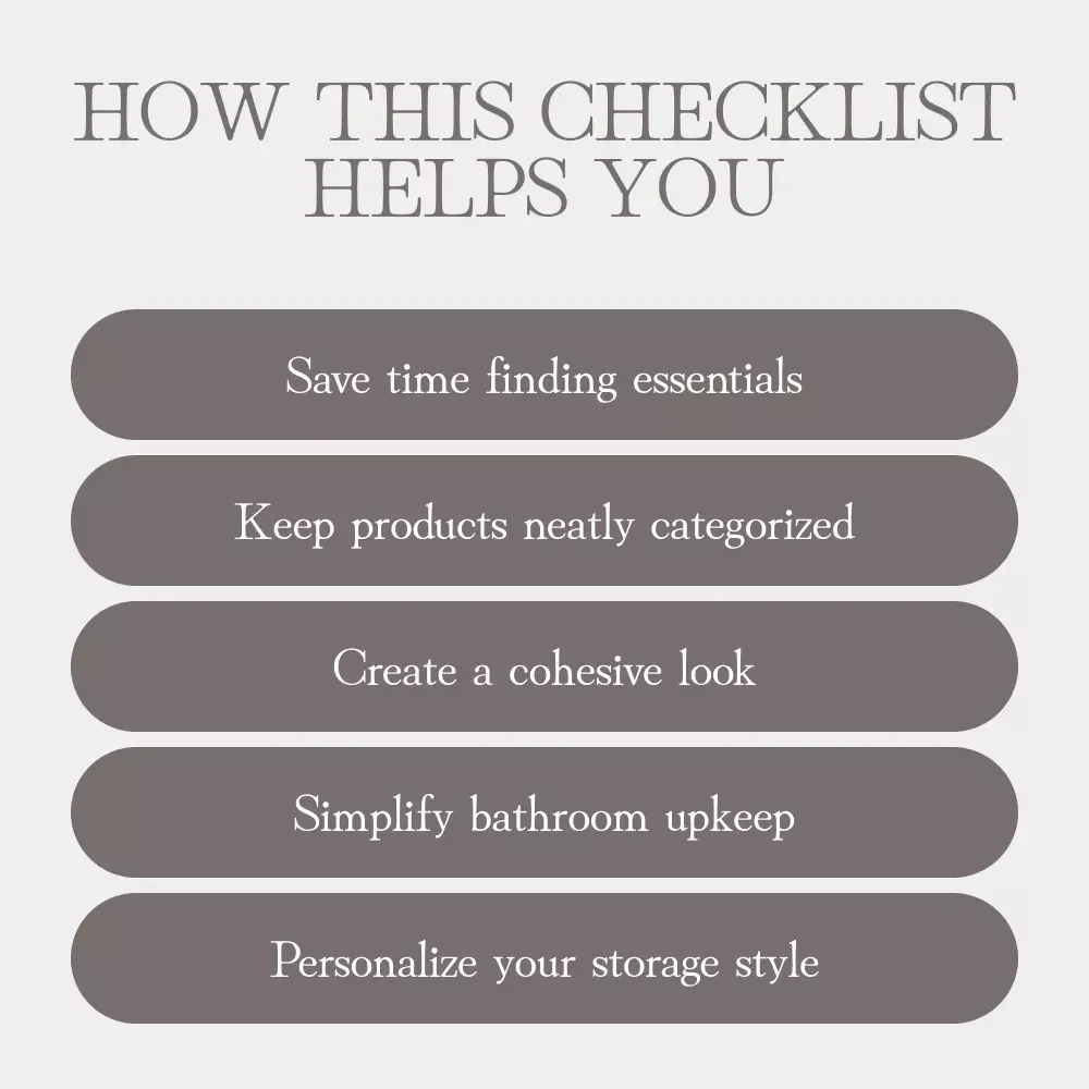 Bathroom Container Organization Checklist | Printable Bathroom Labeling Guide for Home Organization | How to Label Bathroom Containers Like a Pro