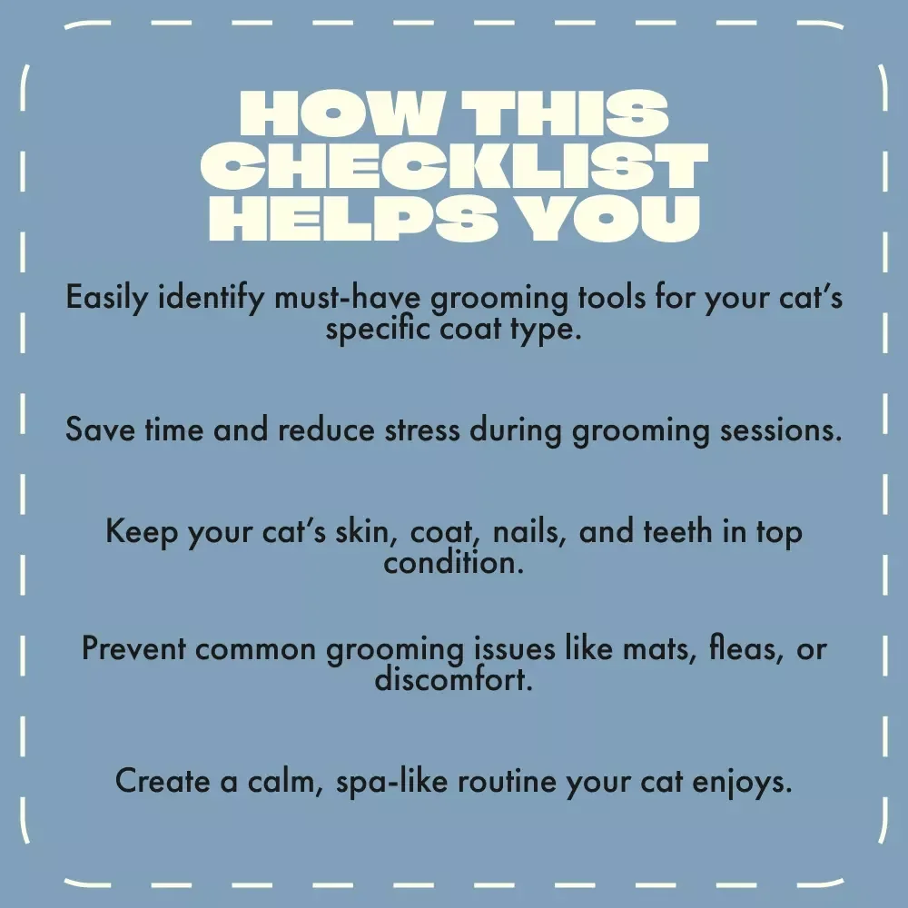 Grooming Tools Checklist for Cats | Printable Cat Grooming Essentials Guide | Digital Download for Cat Owners & Pet Grooming Beginners | grooming tools checklist for cats