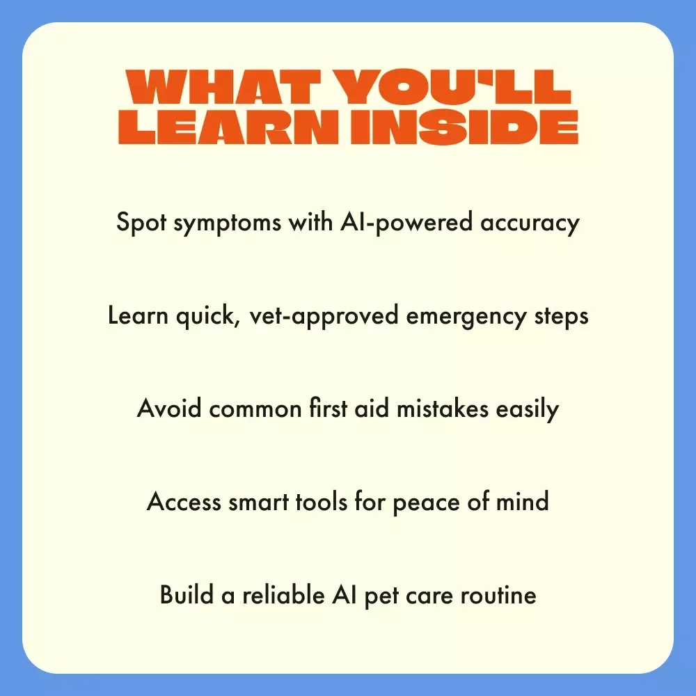AI to the Rescue: A Pet Owner’s Guide to Smart First Aid | Digital Guide for Pet Lovers | Learn how to use ai for pet first aid at Home | Printable eBook for Dog & Cat Owners