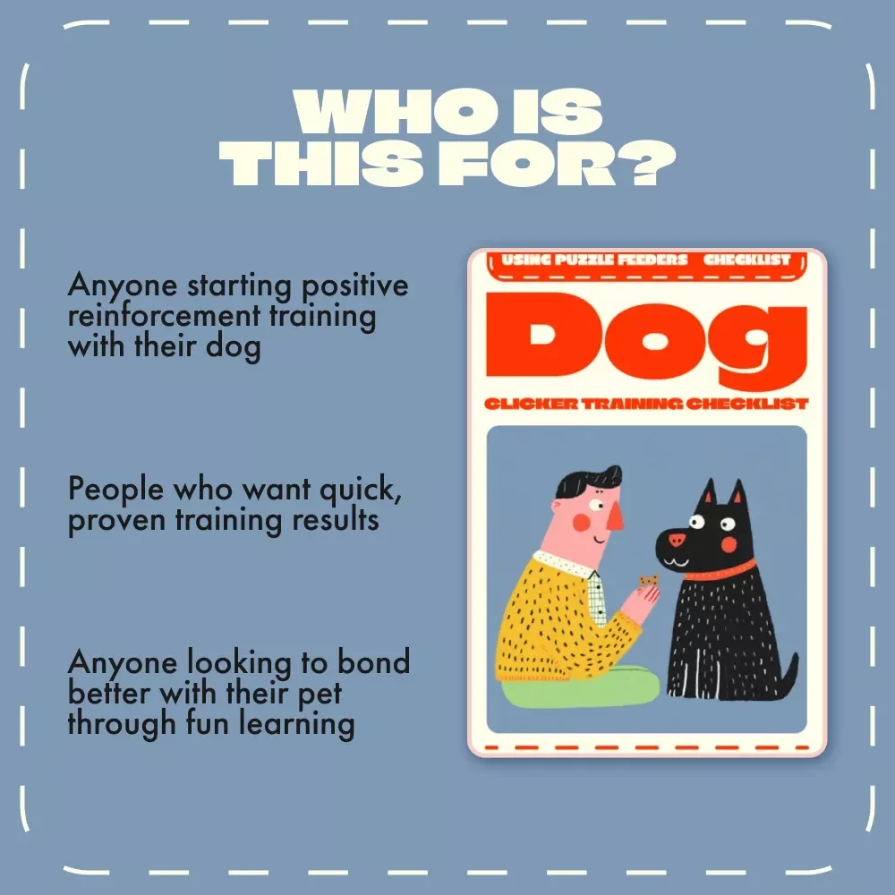 Dog Clicker Training Checklist | Printable Digital Download | Puppy Obedience Training Guide | Positive Reinforcement Training eBook for Dog Owners