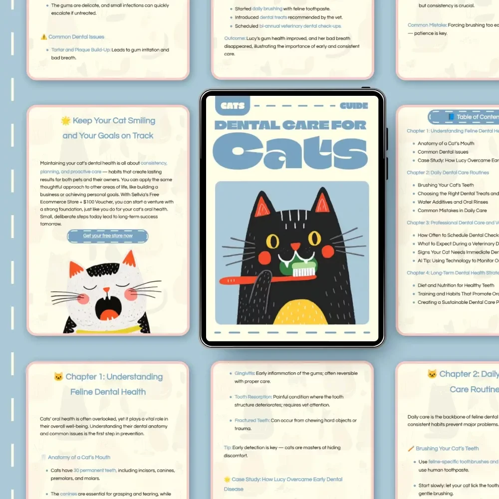 Dental Care for Cats | Feline Oral Health eBook | Cat Teeth Cleaning Guide | Digital Download for Pet Owners & Cat Lovers