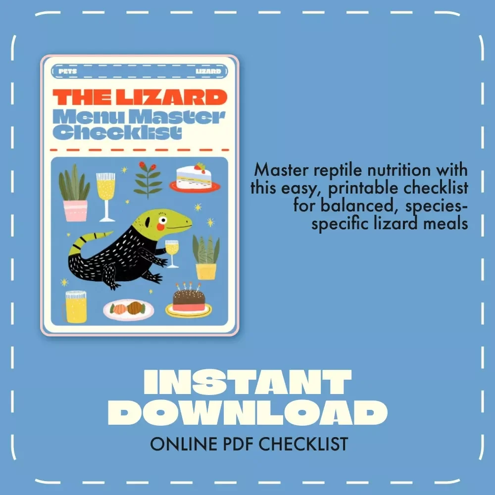 The Lizard Menu Master Checklist | Printable Reptile Feeding Guide | Bearded Dragon, Gecko & Lizard Care Digital Download | Pet Nutrition Planner for Reptile Owners