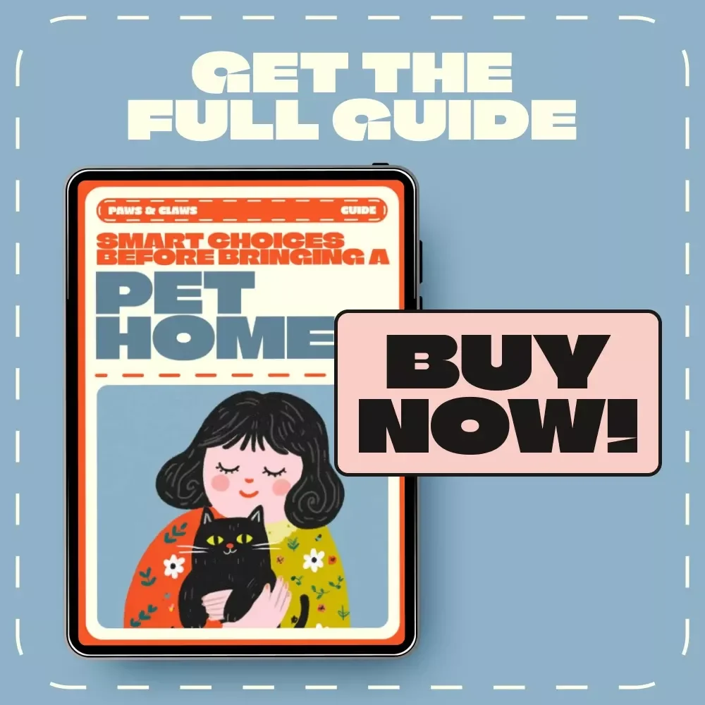 Paws & Claws: Smart Choices Before Bringing a Pet Home | Pet Adoption eBook, Digital Guide for New Pet Owners, Dog Cat Small Pet Checklist Download