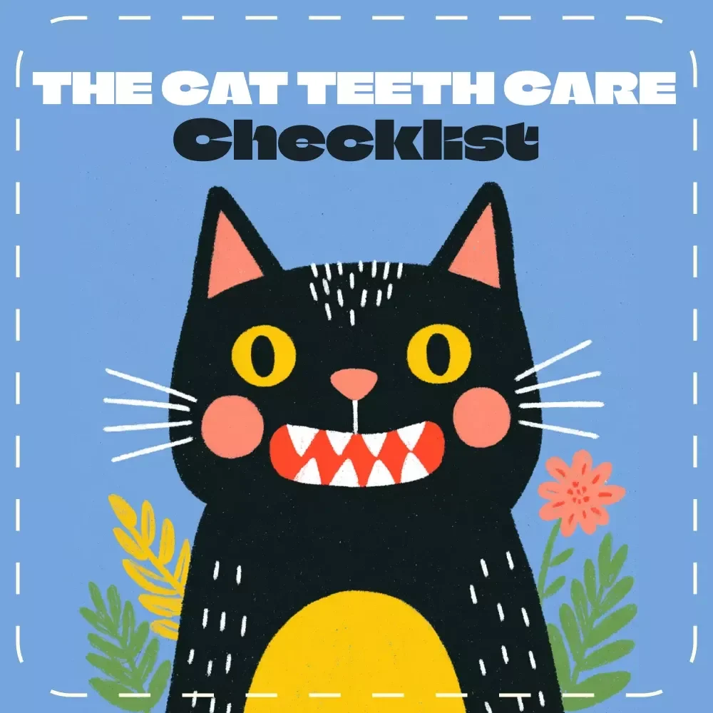 The Cat Teeth Care Checklist | Digital Pet Care Guide | How to Care for Cat Teeth | Printable & AI-Powered Feline Dental Routine