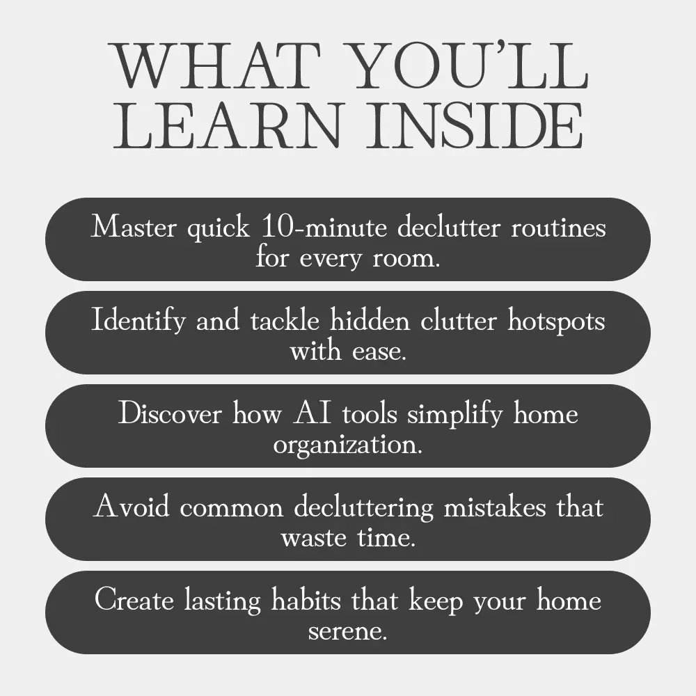 Daily Habits for a Calm, Organized Home | Printable Guide for Everyday Peace, Productivity & Tips for Daily Decluttering | Digital Download eBook