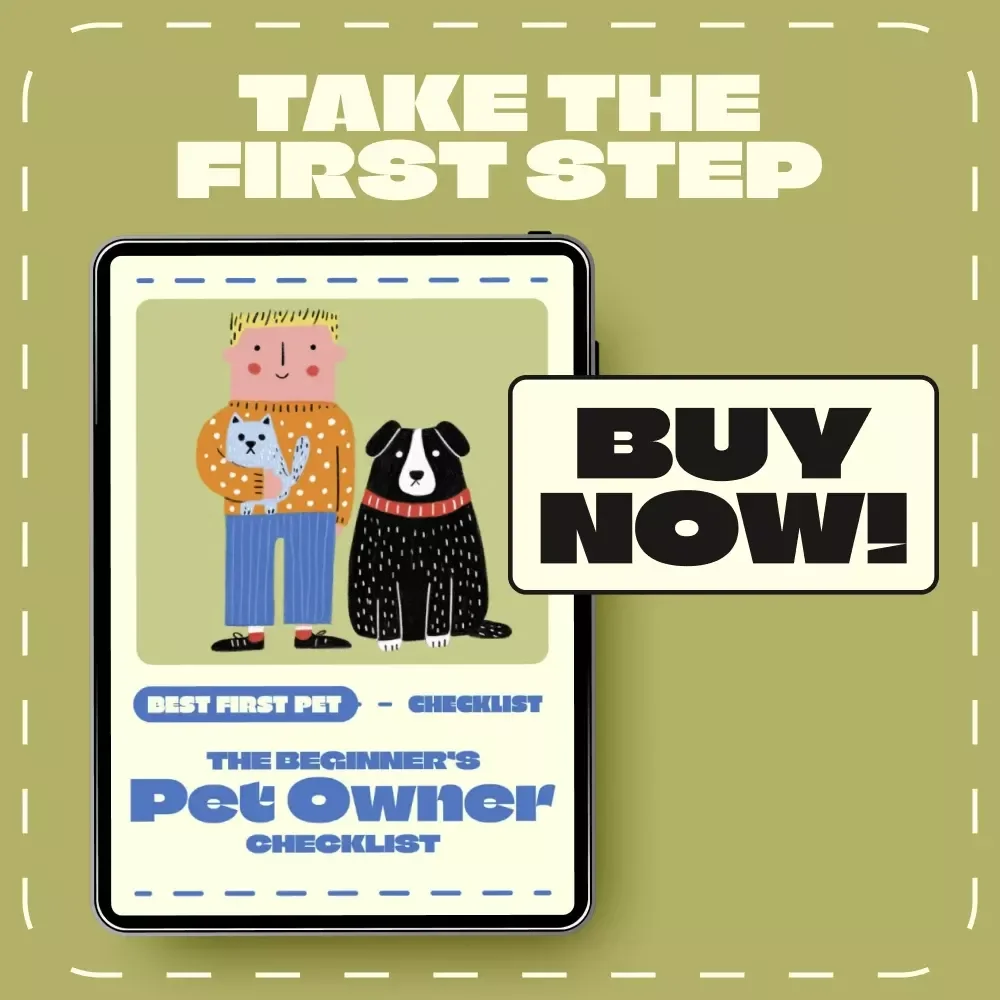The Beginner’s Pet Owner Checklist | Printable Pet Care Guide for New Owners | Digital Download for Finding the Best First Pet for Beginners