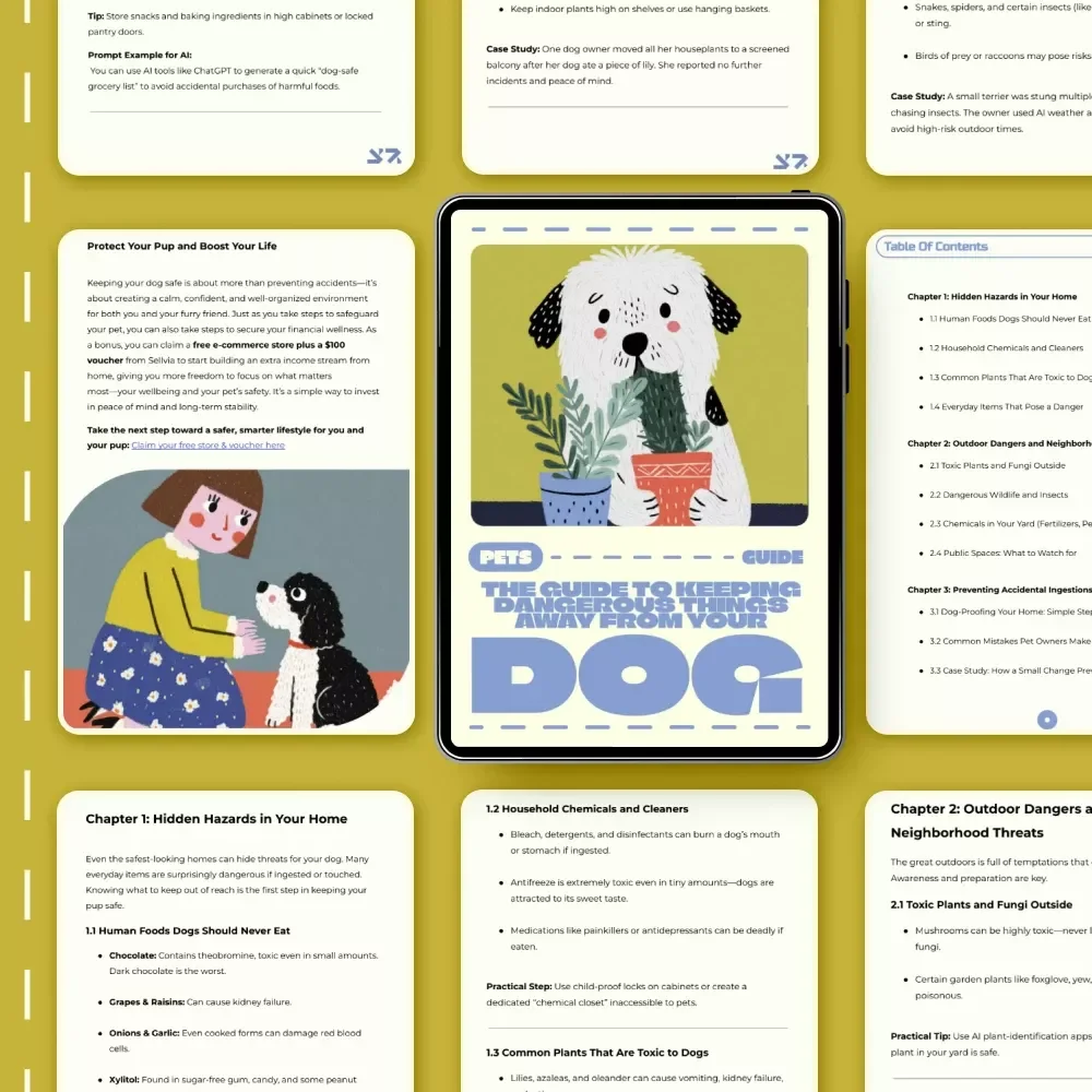 The Guide to Keeping Dangerous Things Away from Your Dog | Digital Pet Safety Guide for Responsible Dog Owners | Learn What to Keep Away from Dogs
