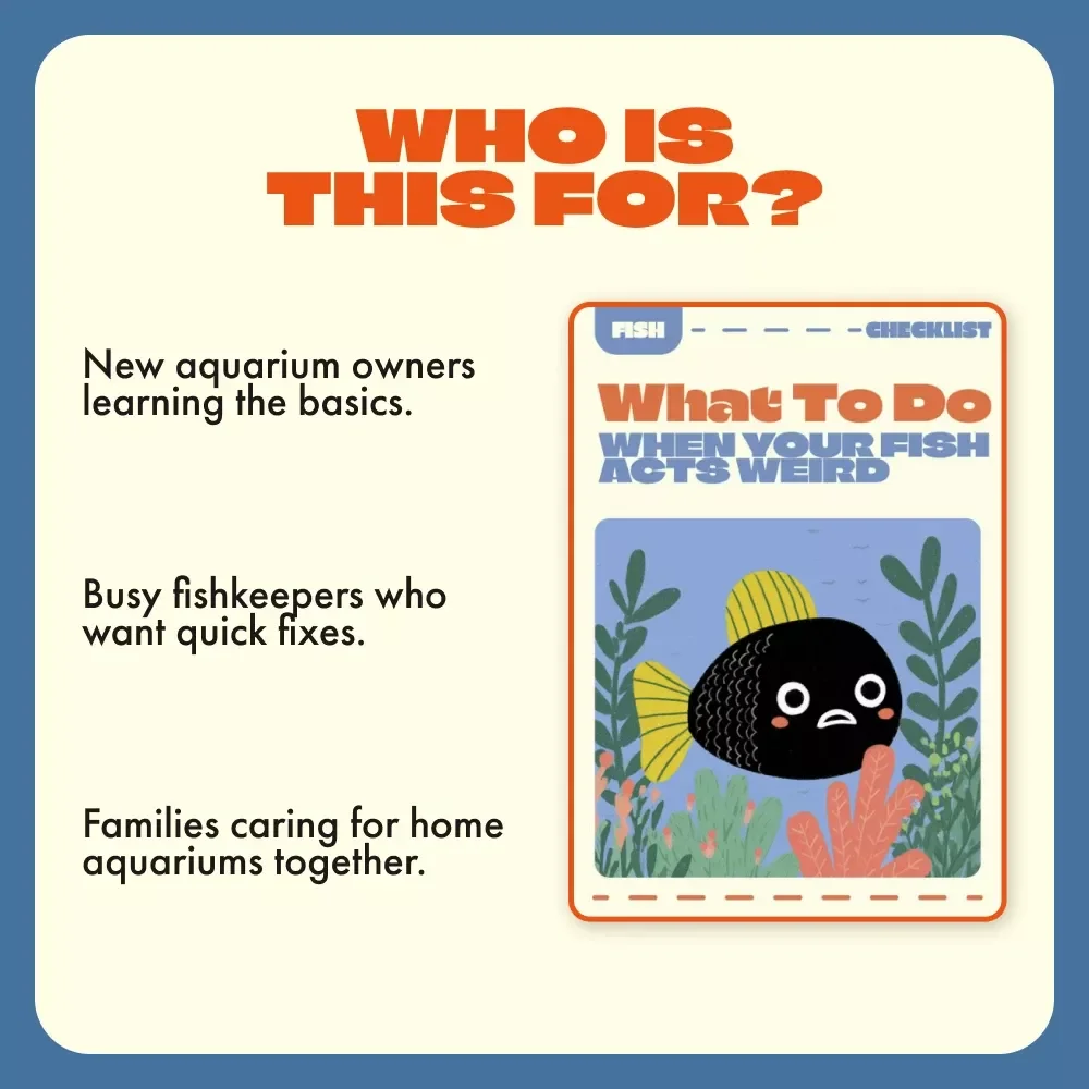 What to Do When Your Fish Acts Weird | Printable Aquarium Care Checklist | Digital Download for Pet Fish Owners | Guide to Why Is My Fish Acting Strange