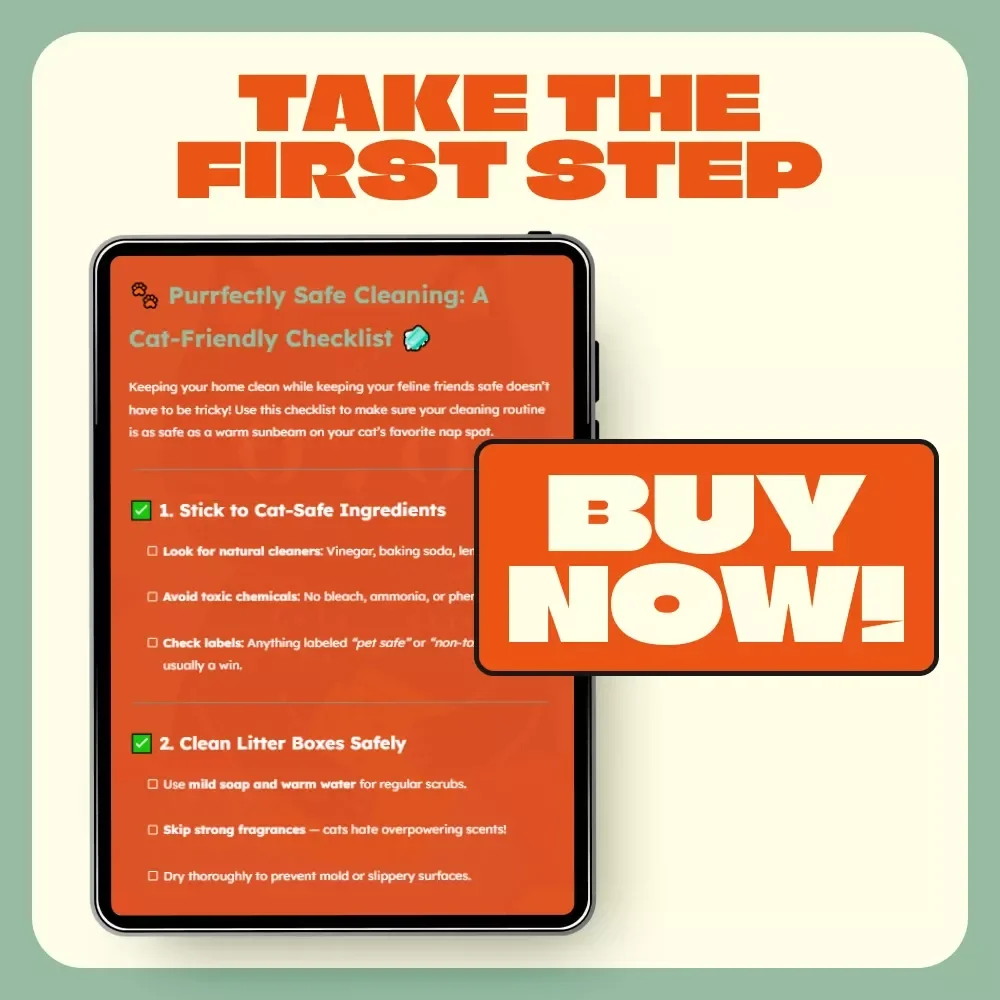 Purrfectly Safe Cleaning: A Cat-Friendly Checklist | Digital Download for Cat Owners | Safe Cleaning Products for Cat Homes | Printable Pet-Safe Cleaning Guide