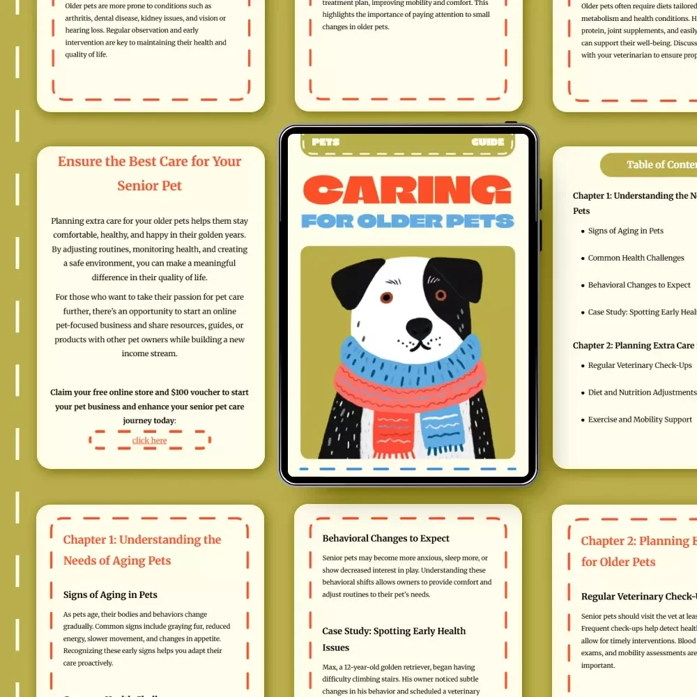 Caring for Older Pets Guide | Digital Download for Pet Owners | How to Plan for Extra Care for Older Pets | Senior Pet Care eBook with AI Tools & Wellness Tips