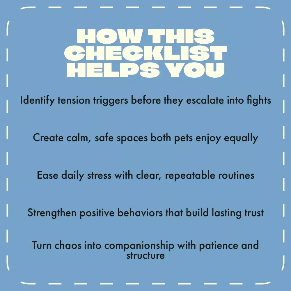 What to Do When Your Pets Don’t Get Along – Printable Pet Harmony Checklist | Step-by-Step Digital Guide for Multi-Pet Homes | Instant Download for Pet Owners