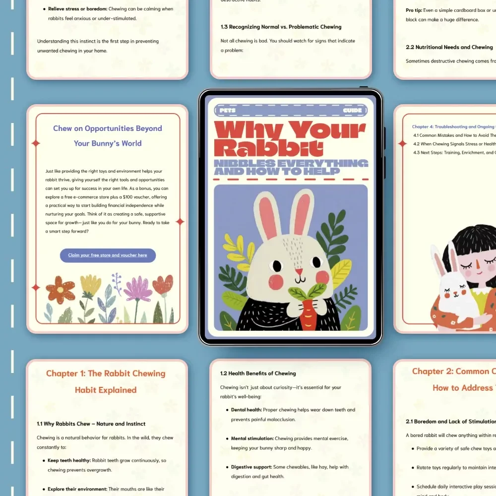 Why Your Rabbit Nibbles Everything and How to Help | Rabbit Chewing Guide | Stop Destructive Chewing Behavior | why is my rabbit chewing everything | Bunny Training & Care eBook