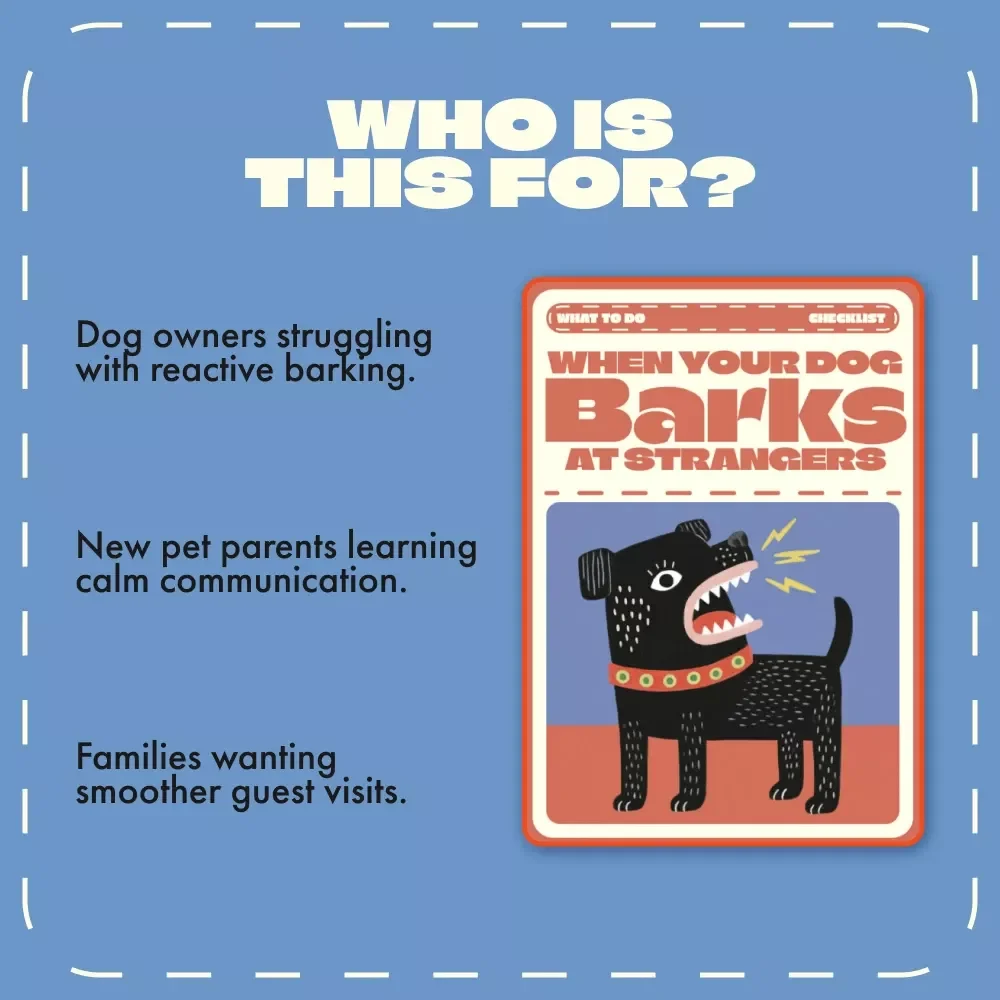 What to Do When Your Dog Barks at Strangers | Printable Dog Training Checklist | Calm Dog Behavior Guide for Reactive Dogs | Instant Digital Download