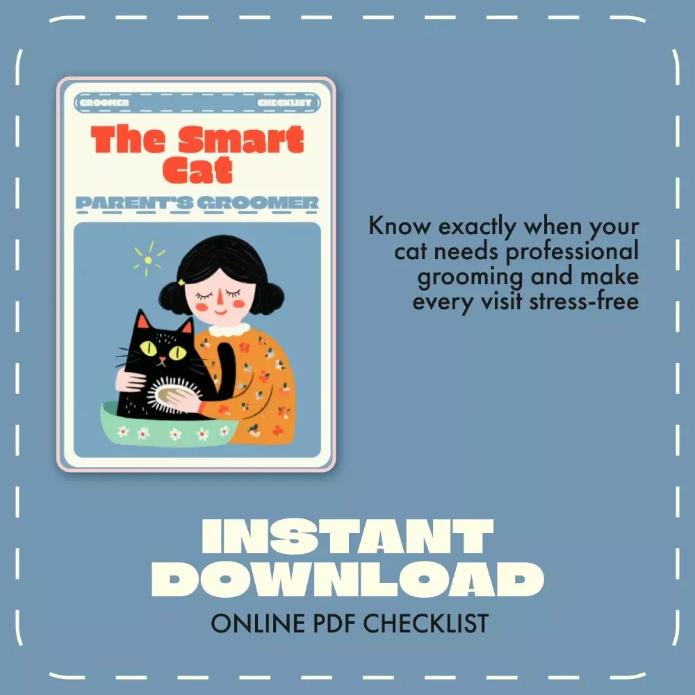 The Smart Cat Parent’s Groomer| Printable Cat Grooming Checklist | Digital Download for Cat Owners | Feline Grooming Guide for Healthy, Happy Cats | Cat Care eBook for Pet Parents