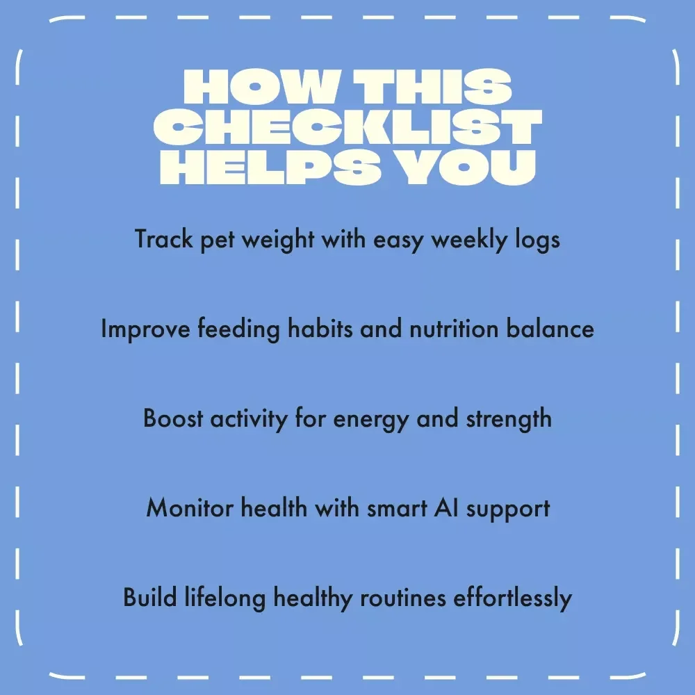 Pet Weight Gain Checklist | Digital Download | Pet Health Tracker, Weight Journal & Feeding Guide for Dogs and Cats | Printable Pet Planner for Healthy Weight Gain