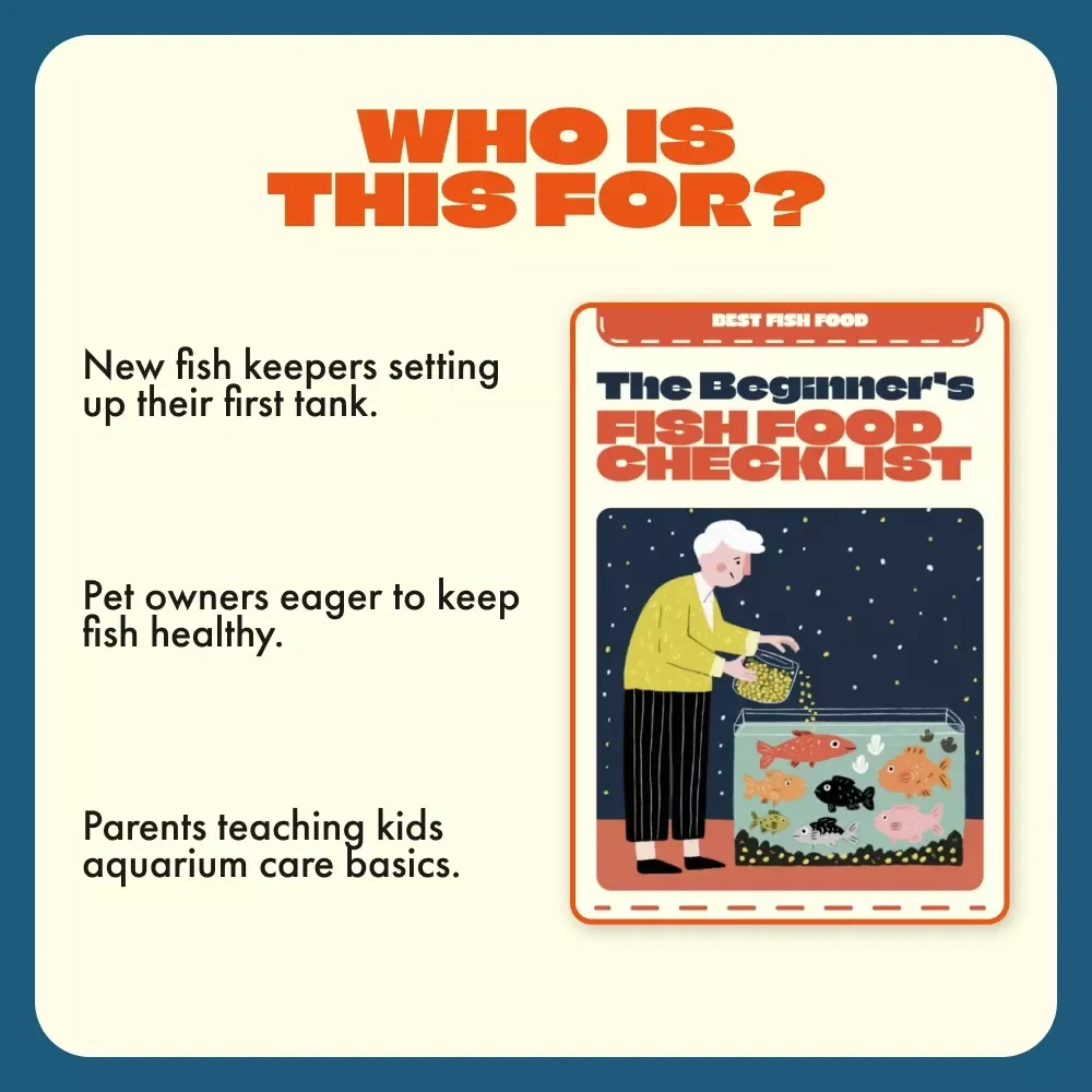 The Beginner’s Fish Food Checklist | Printable Digital Download | Best Fish Food for Beginners | Aquarium Feeding Guide for New Fish Owners