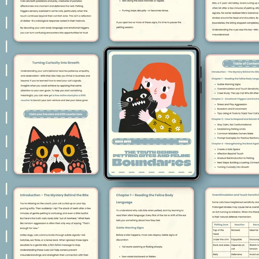 The Truth Behind Petting Bites and Feline Boundaries | Cat Behavior Guide | Why Do Cats Bite When You Pet Them? | Digital Download for Cat Lovers and Pet Parents