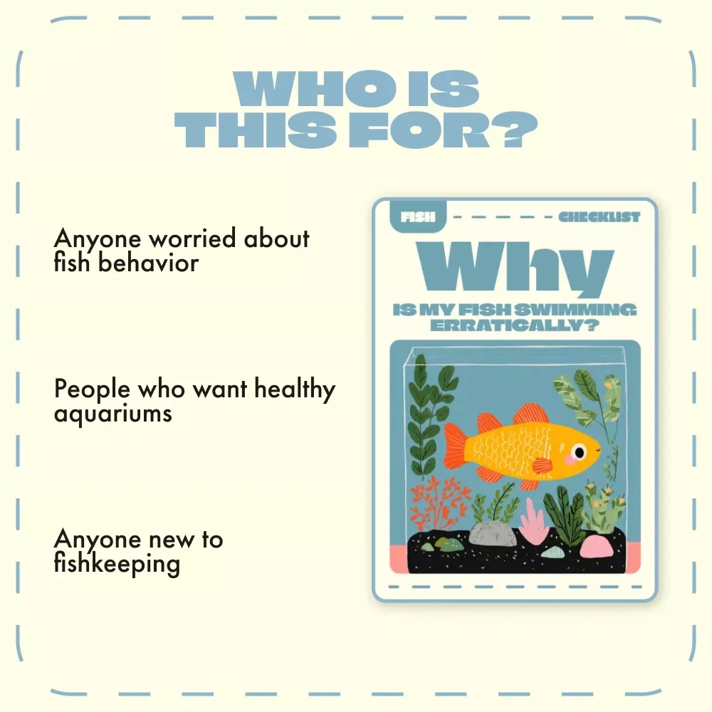 Why Is My Fish Swimming Erratically? — Quick Checklist to Find the Cause | Printable Aquarium Care Guide for Fish Owners | Digital Download