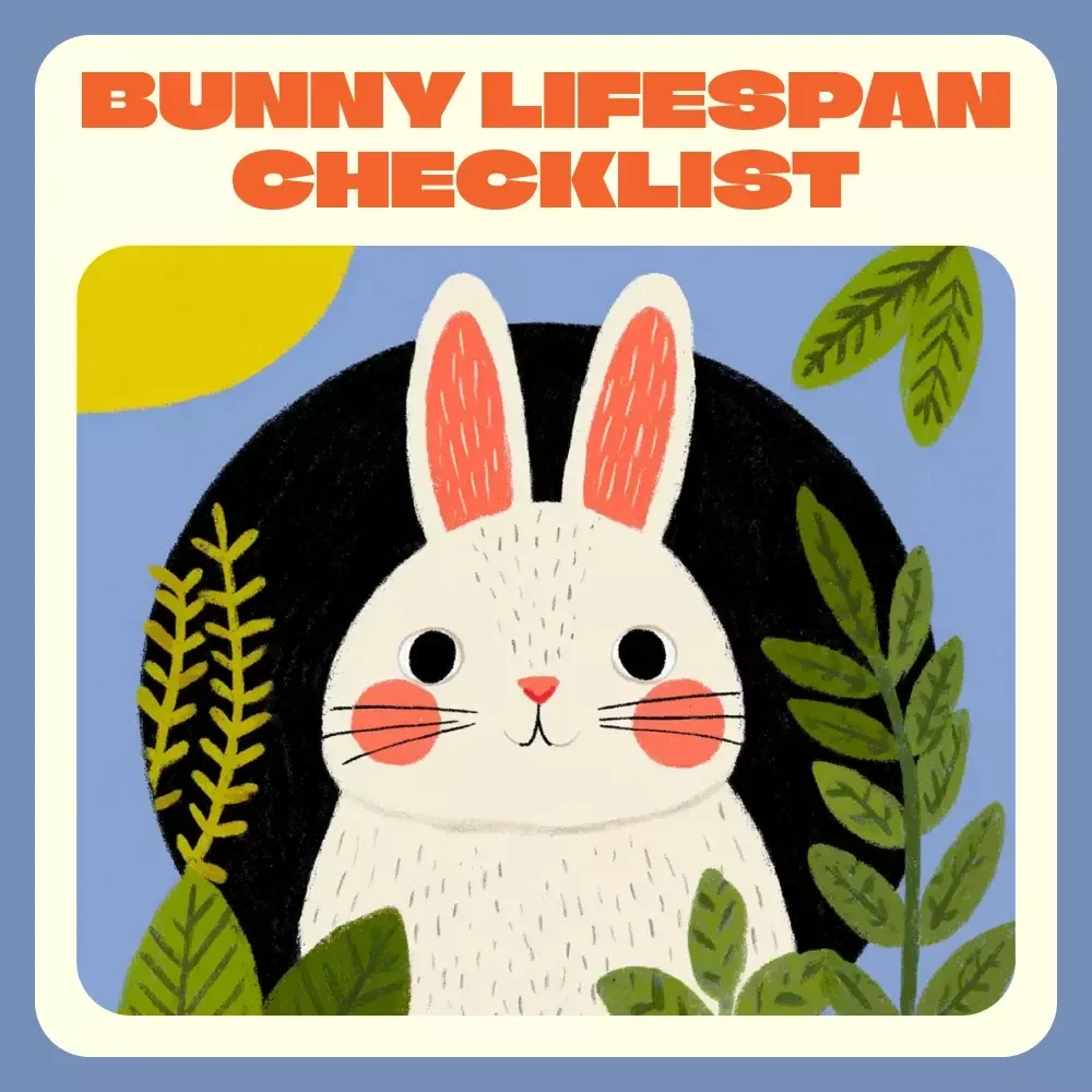 Bunny Lifespan Checklist | How Long Do Rabbits Live | Printable Rabbit Care Guide for Long, Healthy, and Happy Bunny Life | Digital Download Checklist for Rabbit Owners