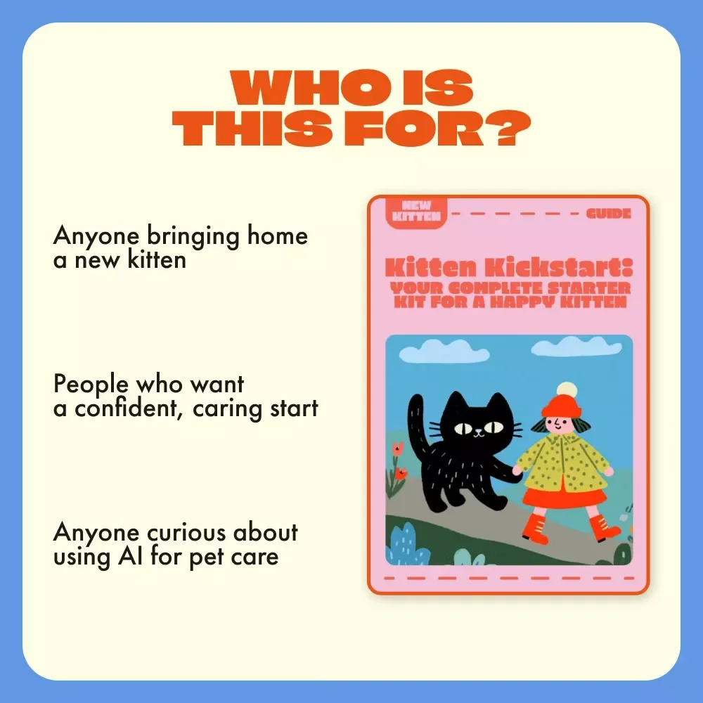 Kitten Kickstart: Your Complete Starter Kit for a Happy Kitten | Digital Guide for New Cat Owners | Starter Kit for New Kitten eBook | Printable Cat Care Manual