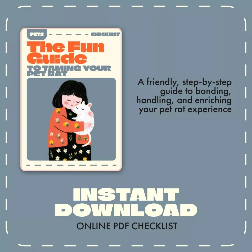 The Fun Guide to Taming Your Pet Rat | Printable Checklist for Beginners | Digital Download on How to Handle a Pet Rat