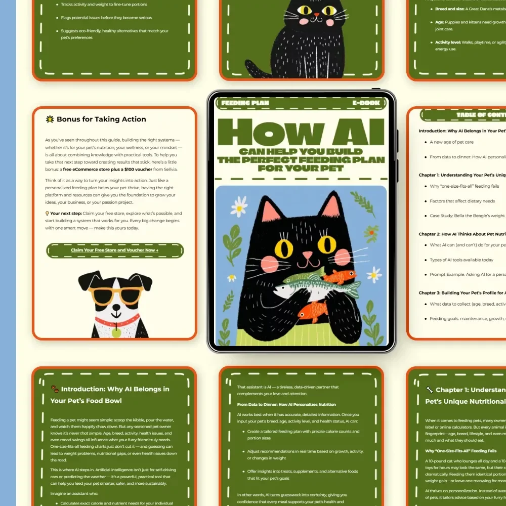 How AI Can Help You Build the Perfect Feeding Plan for Your Pet | AI-Powered Pet Nutrition eBook | Learn how to use ai to create a custom feeding plan | Smart Pet Feeding Guide for Personalized Nutrition
