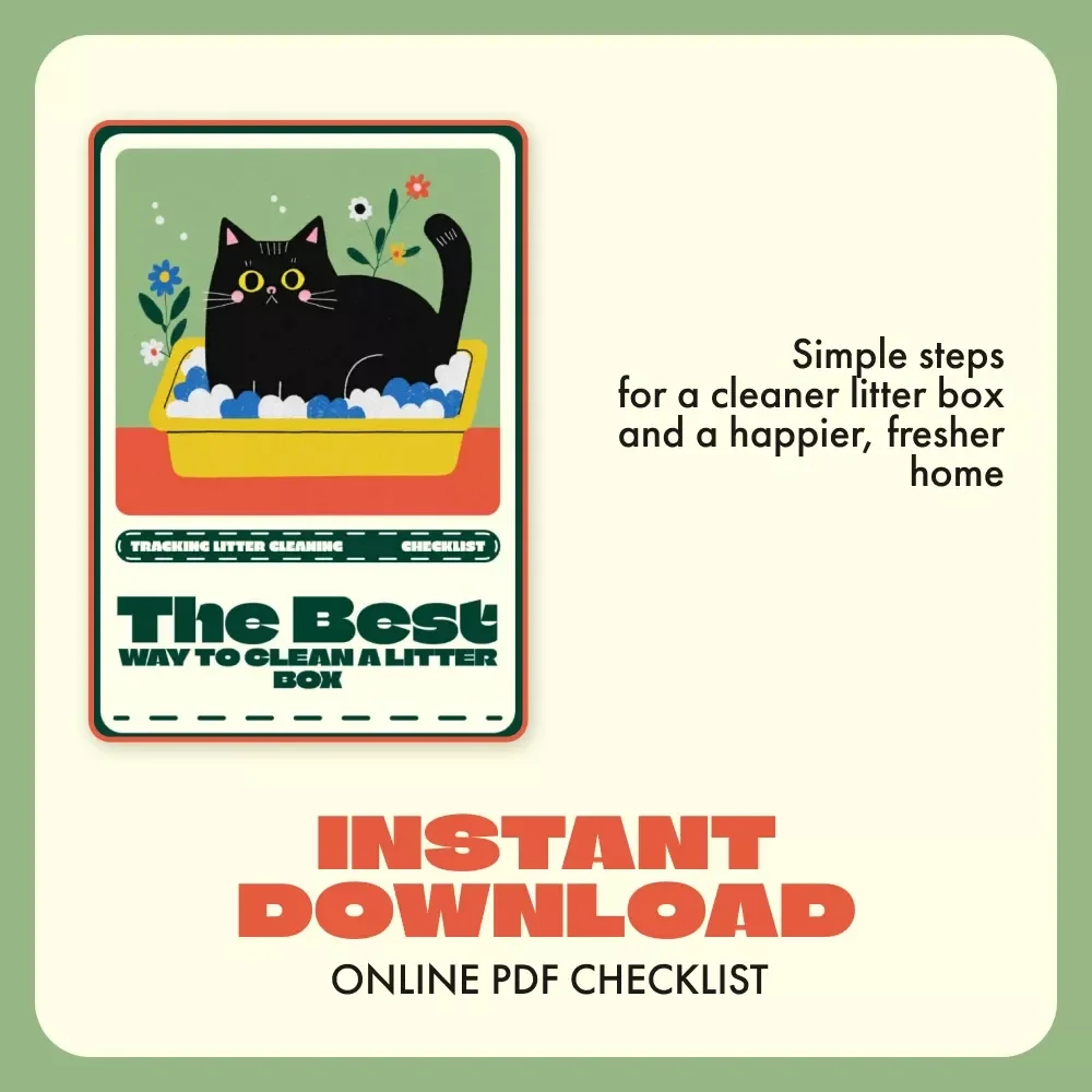 The Best Way to Clean a Litter Box – Printable Cat Care Checklist | Digital Download | Easy Step-by-Step Guide for Pet Owners | Keep Your Cat’s Litter Box Fresh and Odor-Free
